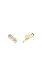 Cable Collectibles Bar Stud Earrings, 18k Yellow Gold & Diamonds